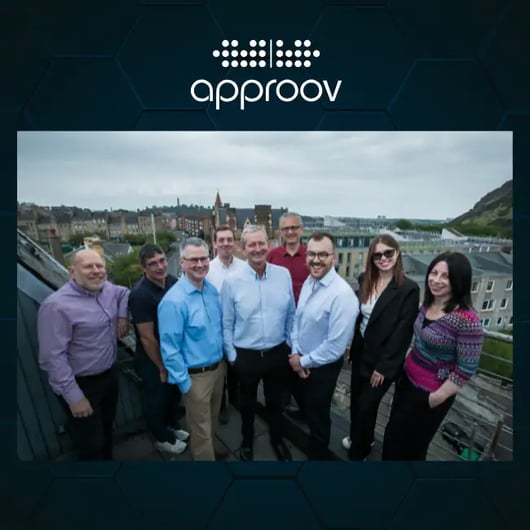 Approov Edinburgh team photo and logo