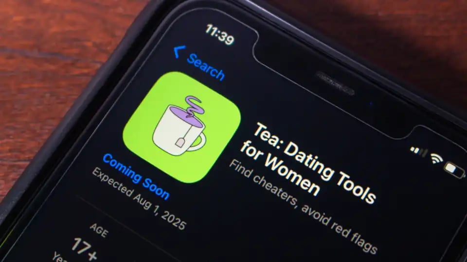 Close up of Tea app on smartphone